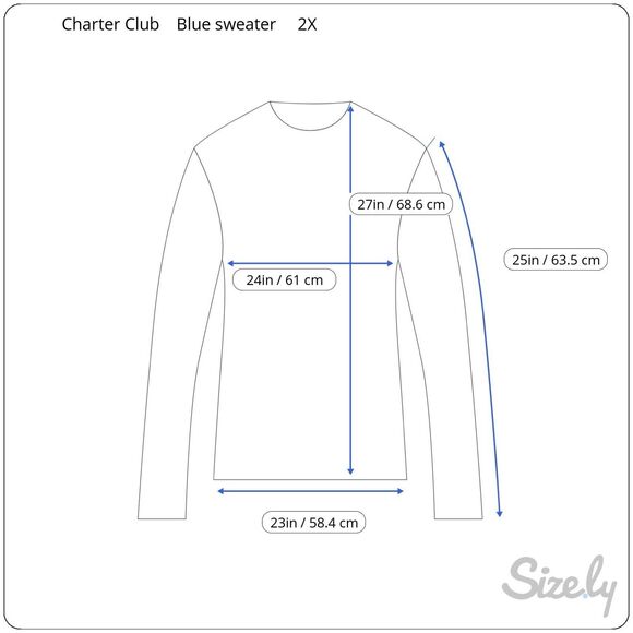 Charter Club NWT 100% Cashmere Sweater Cobalt Blue Size 2X - Picture 3 of 6